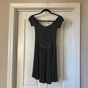 Off the shoulder striped dress